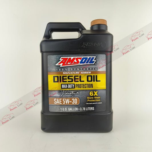 amsoil 5w30 signature series max-duty protection 3.78-litre diesel engine oil front side 