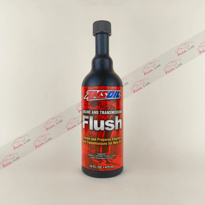 amsoil engine & transmission flush additive liquid bottle 473-millilitre front side