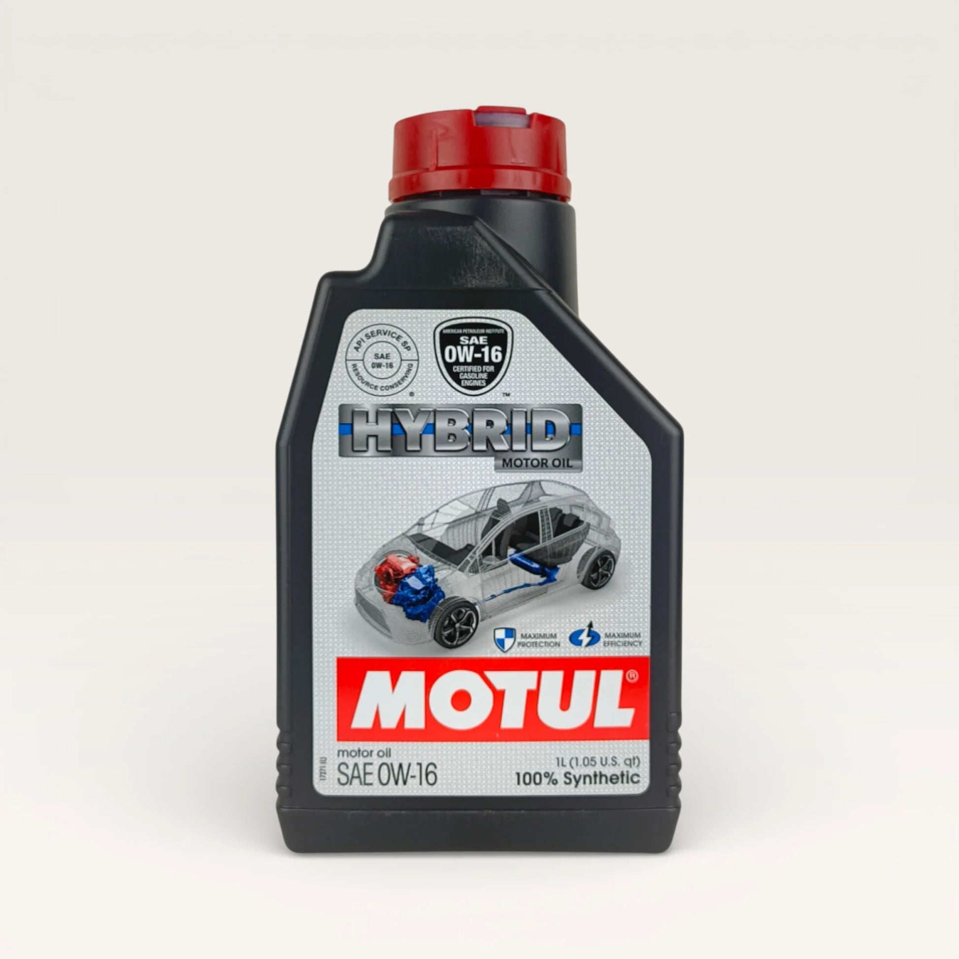 motul hybrid 0w16 1-litre engine oil front side