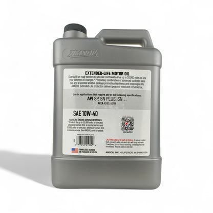 amsoil 10w-40 extended life engine oil 3.78-litre back side