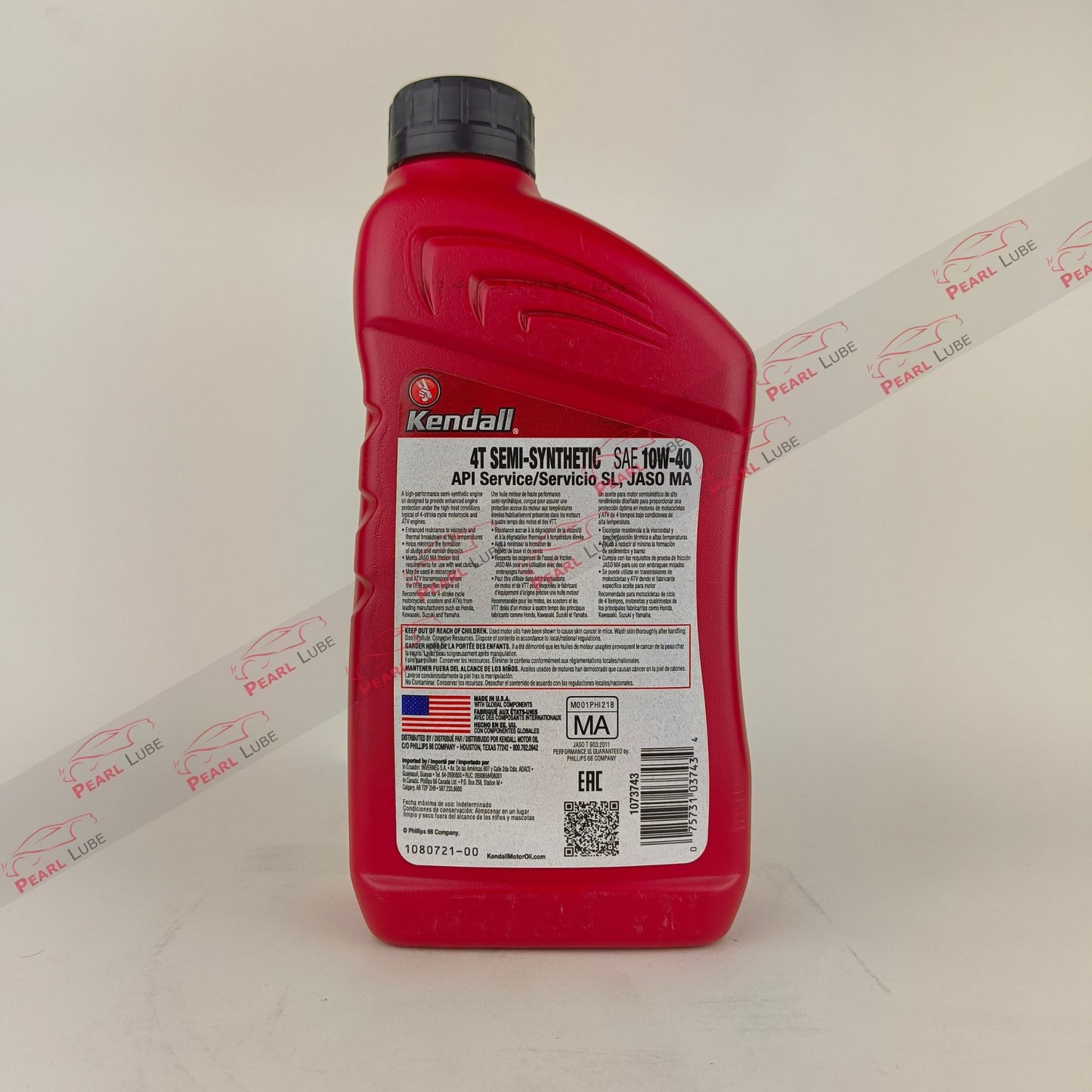 KENDALL 10W-40 4T Semi-Synthetic Motorcycle Engine Oil - 1L back side