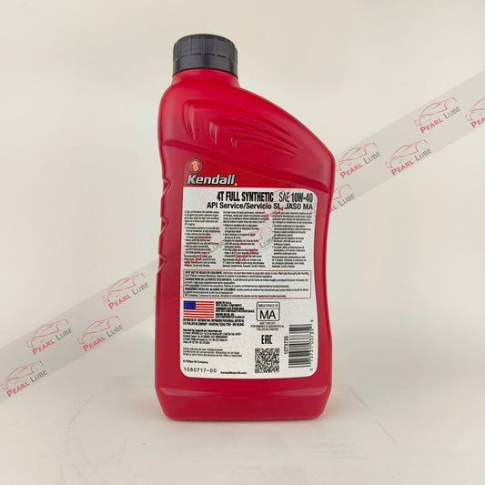 KENDALL 4T 10W-40 Fully-Synthetic Motorcycle Engine Oil - 1L back side