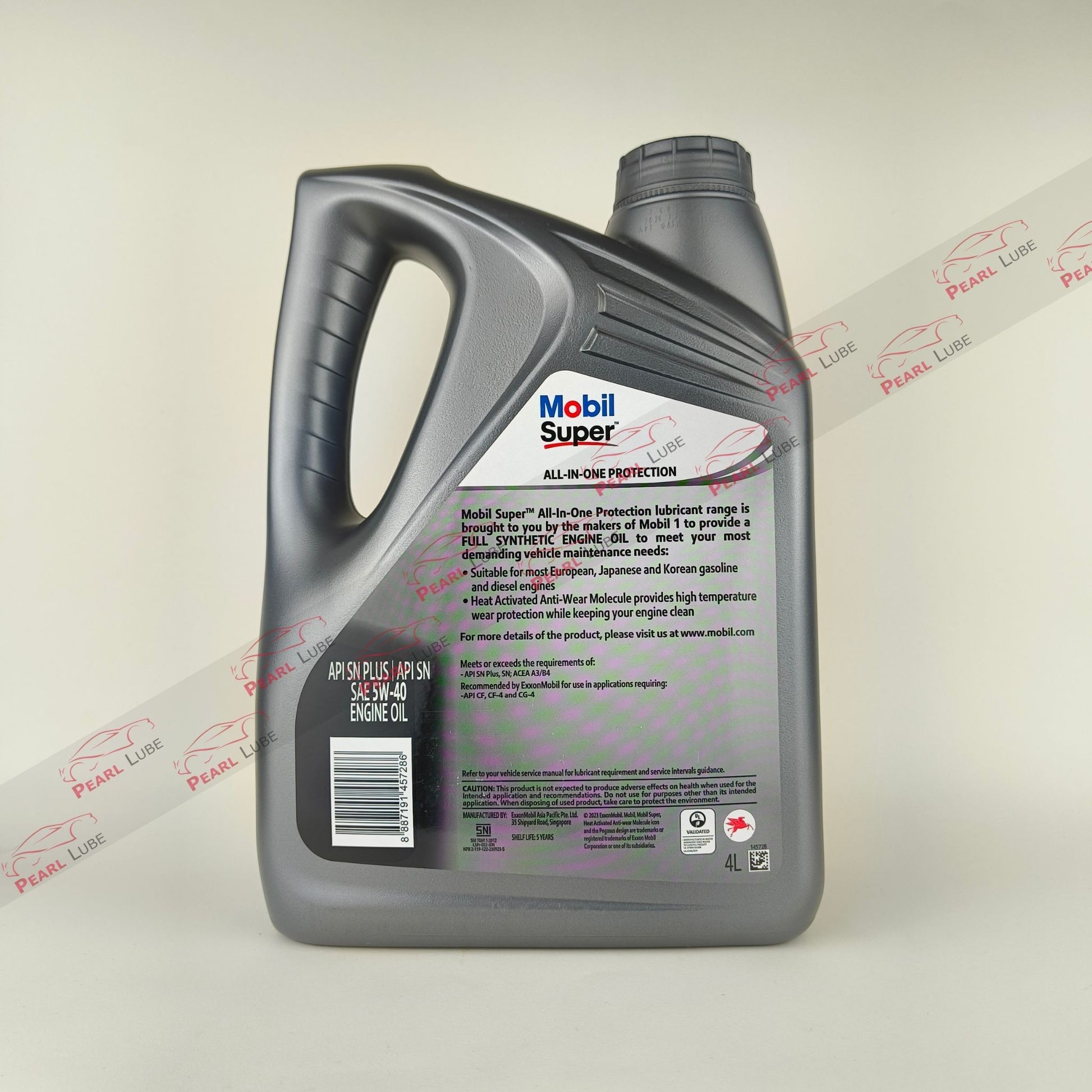 Mobil Super 5W40 All-In-One Protection Synthetic Engine Oil - 4L back side