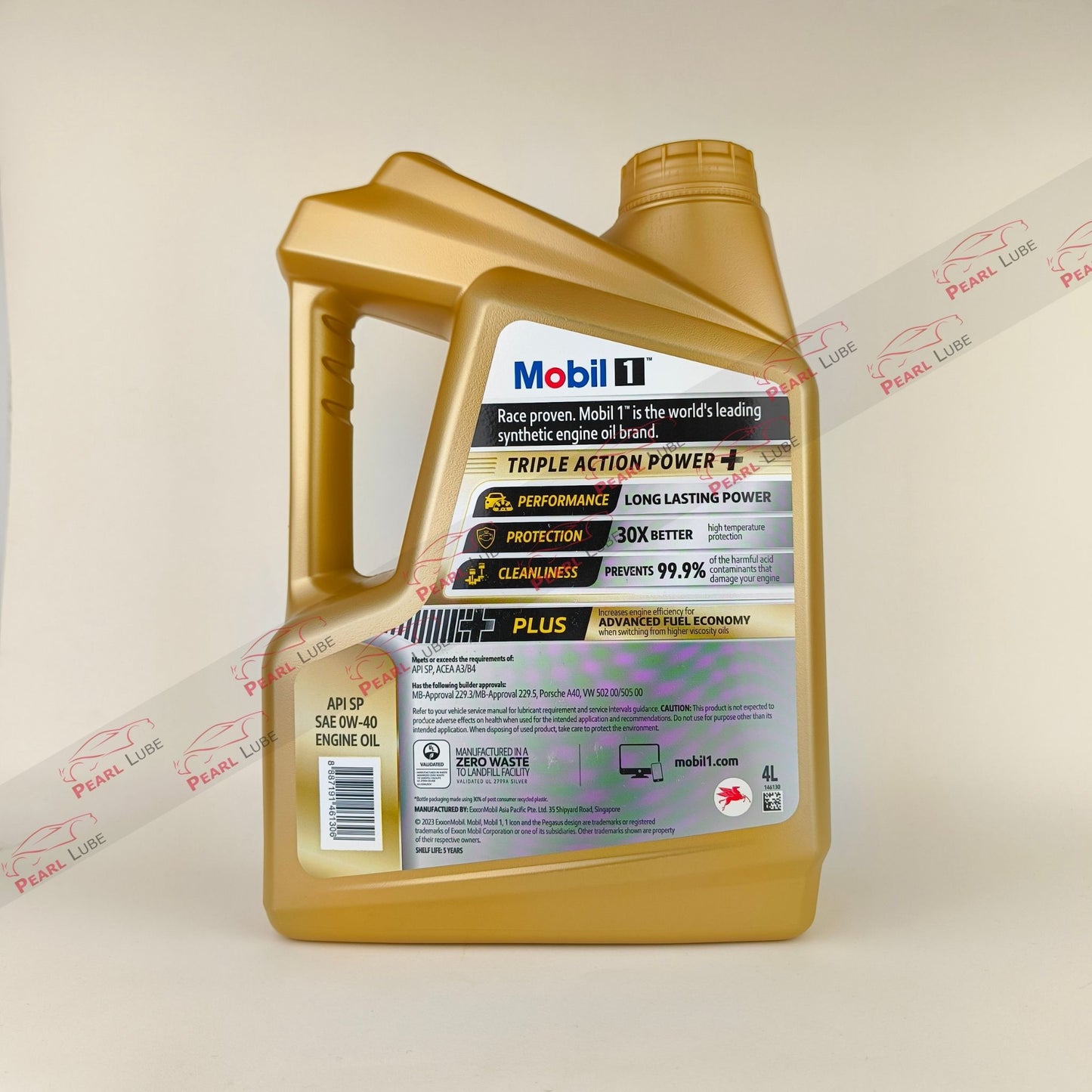 mobil1 0w40 4-litre engine oil back side