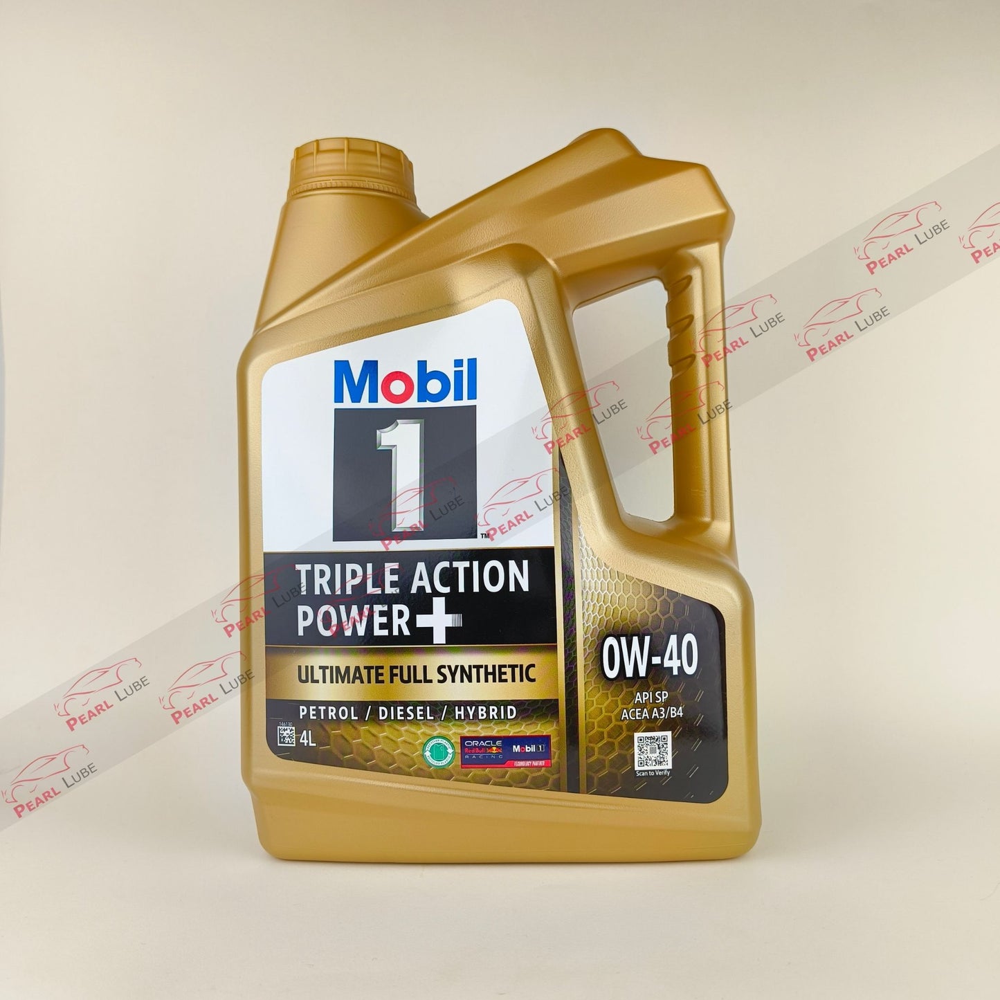 mobil1 0w40 4-litre engine oil front side