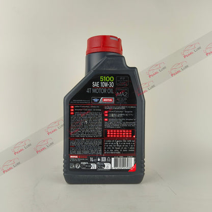 MOTUL 5100 10W-30 (10w30) Semi-Synthetic Motorcycle Engine Oil - 1L back side