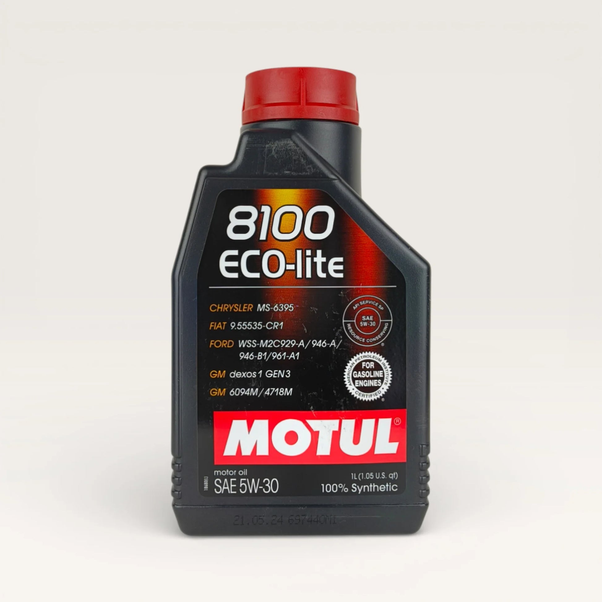 motul 8100 eco-lite 5w30 1-litre engine oil front side