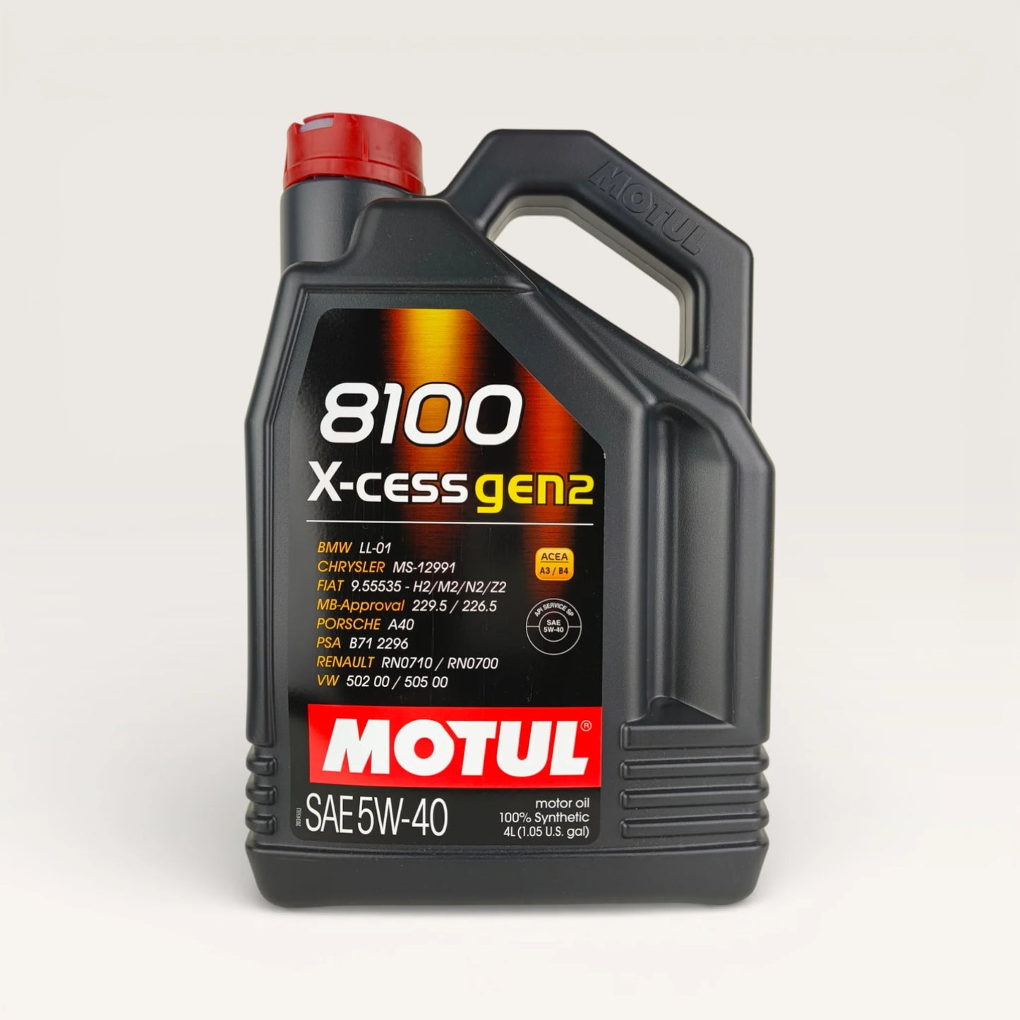 motul 8100 5w40 x-cess gen2 4-litre engine oil front side 