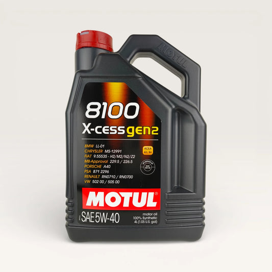 motul 8100 5w40 x-cess gen2 4-litre engine oil front side 