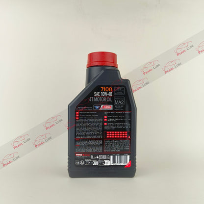 MOTUL 7100 10W-40 4T Synthetic Motorcycle Engine Oil back side - 1L