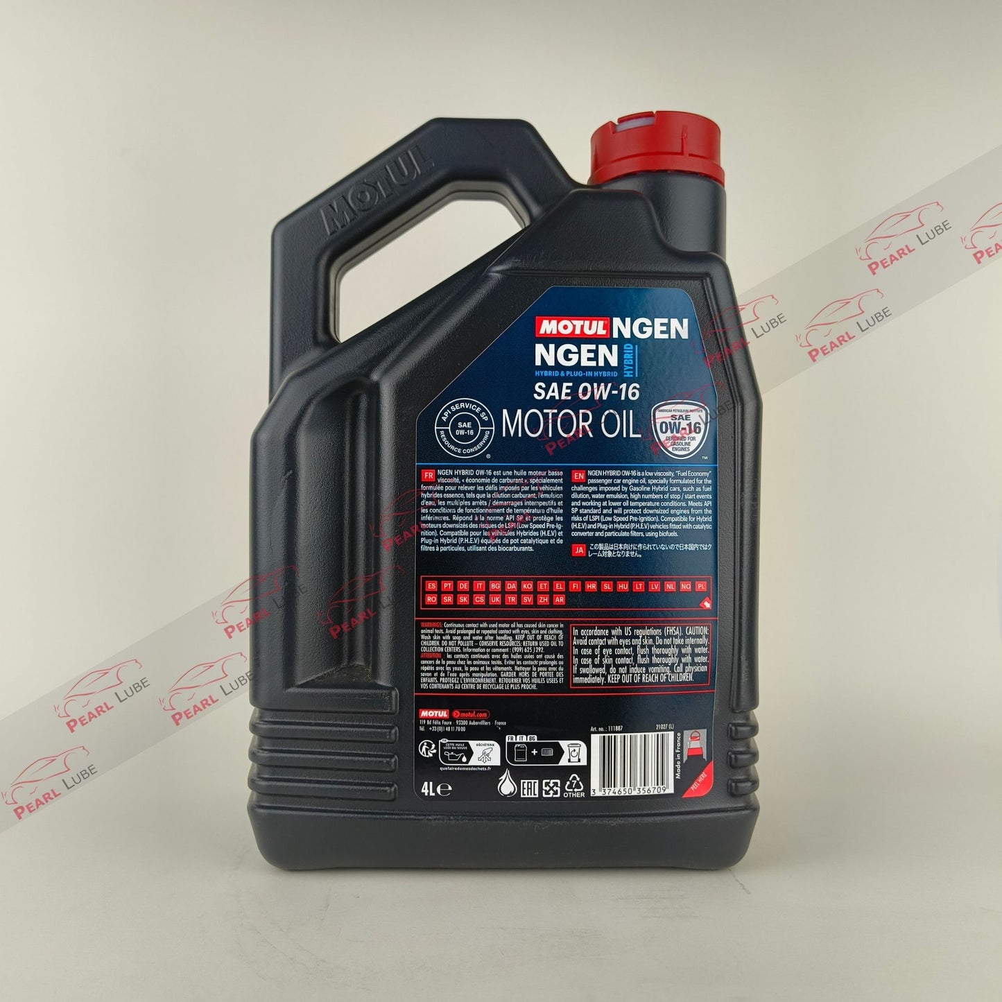 motul Hybrid 0w-16 engine oil 4-Litre back side