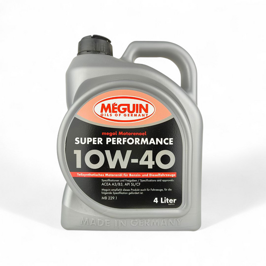 meguin super performance 10w40 4-litre engine oil front side 