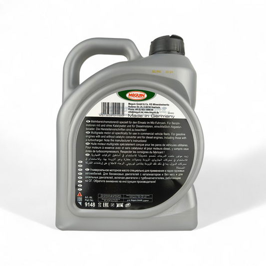 meguin universal 20w50 4-litre engine oil back side 