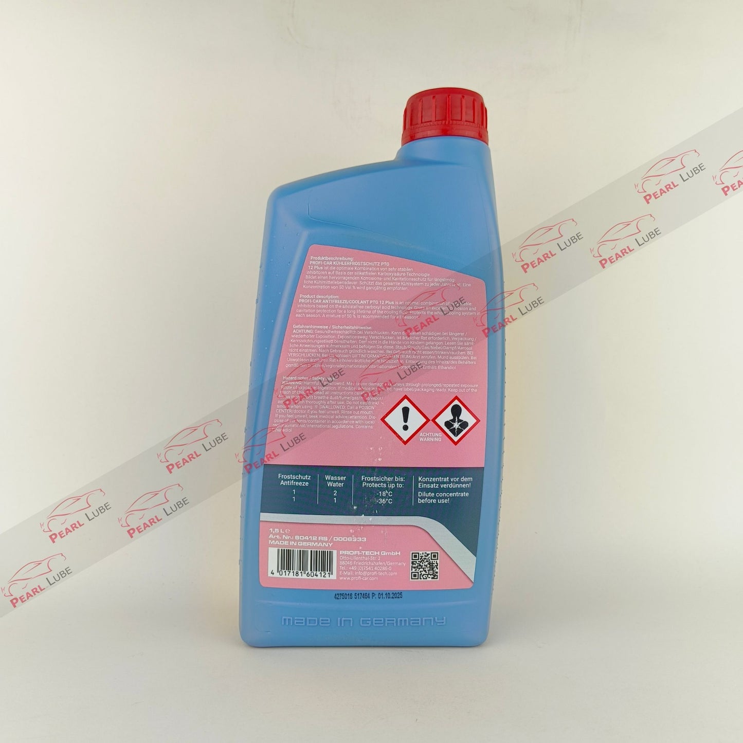 PROFI-CAR PTG12+ Antifreeze Coolant Pink back side - 1.5L