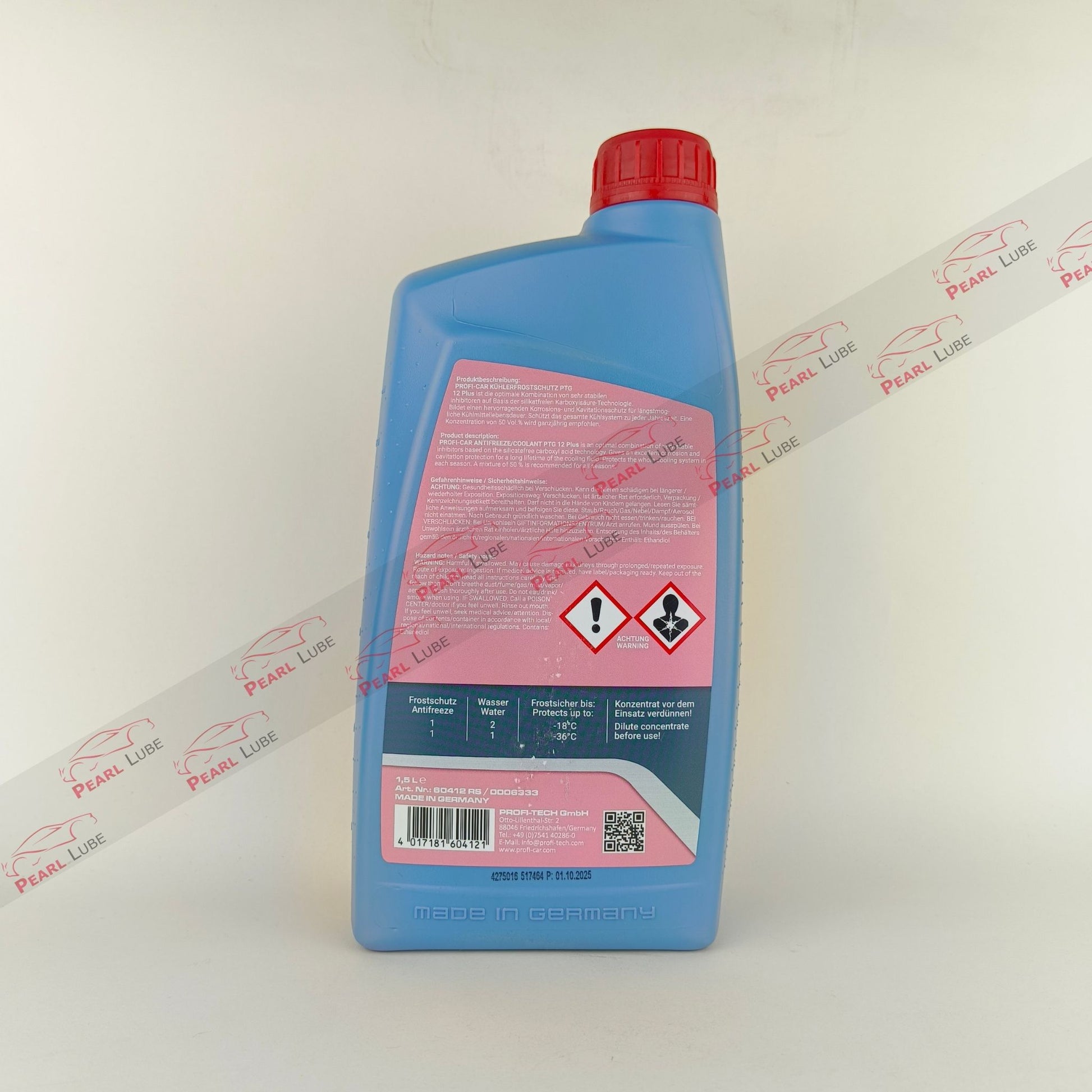 PROFI-CAR PTG12+ Antifreeze Coolant Pink back side - 1.5L