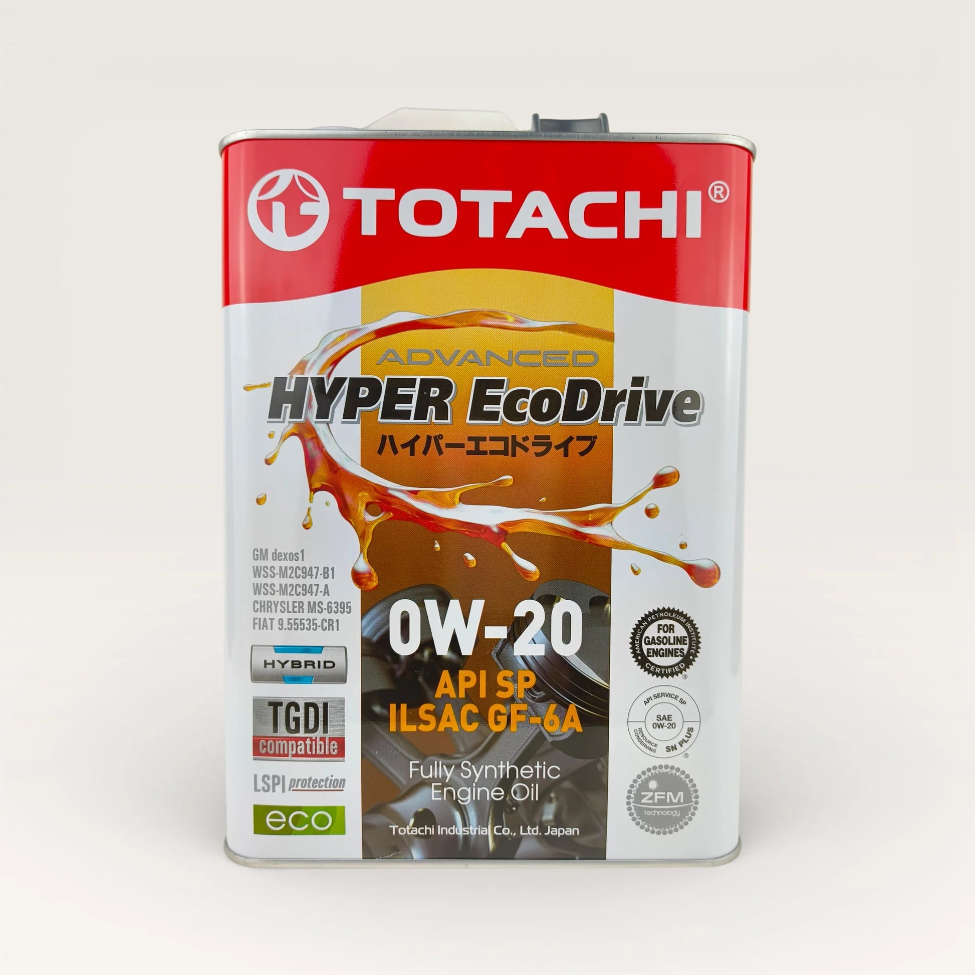 TOTACHI 0W-20 API SP Hyper EcoDrive Engine Oil 4-Litre front side