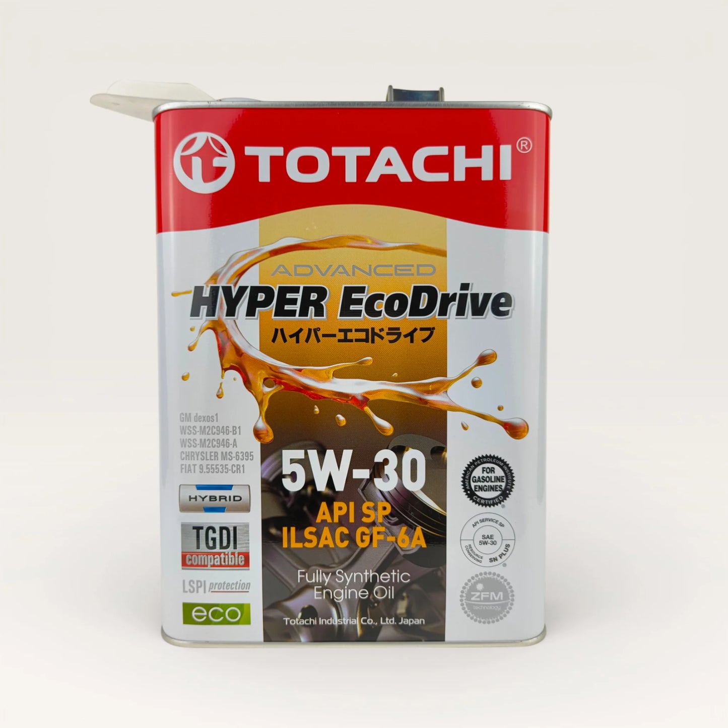 totachi 5w-30 hyper ecodrive api sp engine oil 4-Litre front side