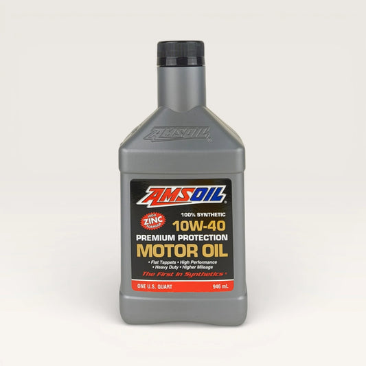 amsoil 10w40 premium protection 946-miililitre engine oil front side 