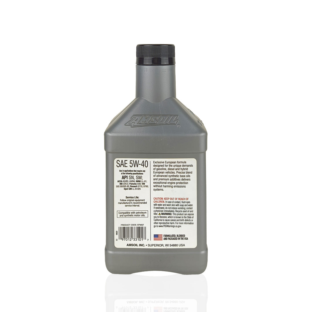 amsoil 5w40 european fs 946-millilitre engine oil back side