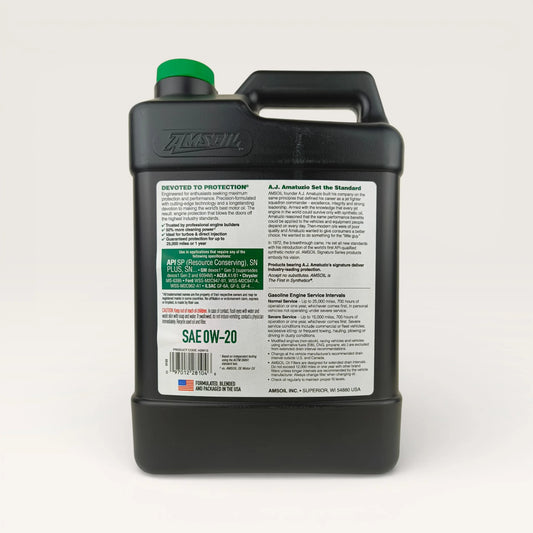 AMSOIL 0W-20 Signature Series Synthetic Engine Oil 3.78-litre back side