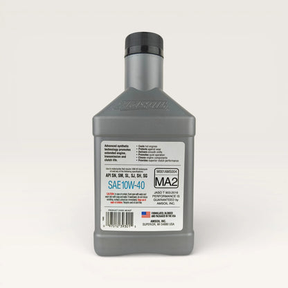 AMSOIL 10W-40 (10w40) 4T Performance Synthetic Motorcycle Engine Oil - 946ml back side