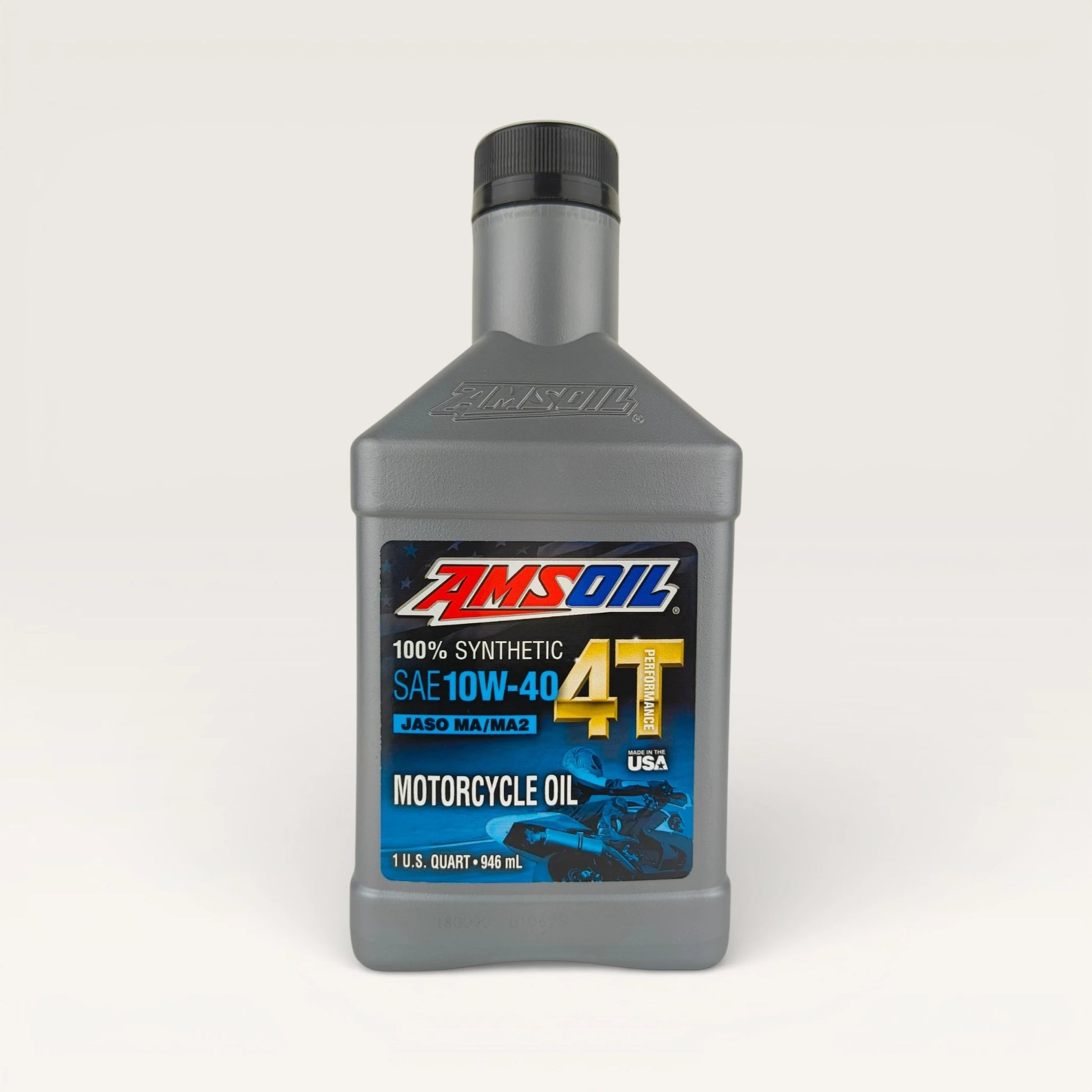 AMSOIL 10W-40 (10w40) 4T Performance Synthetic Motorcycle Engine Oil - 946ml front side