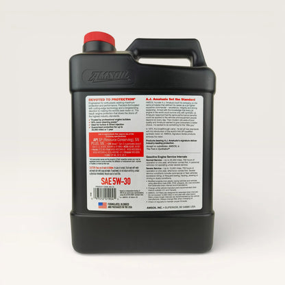 amsoil 5w30 signature series synthetic 3.78-litre engine oil back side