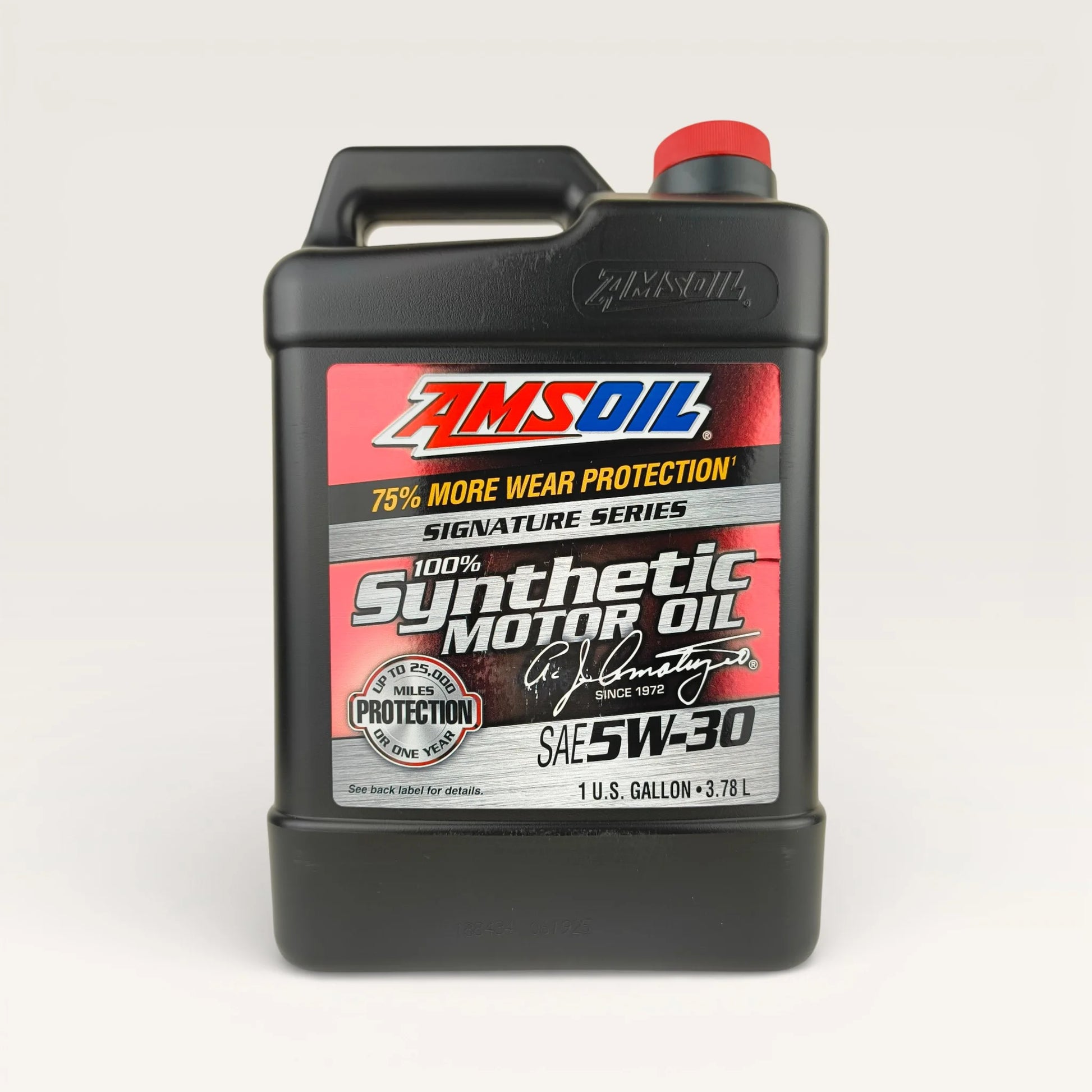 amsoil 5w30 signature series synthetic 3.78-litre engine oil front side
