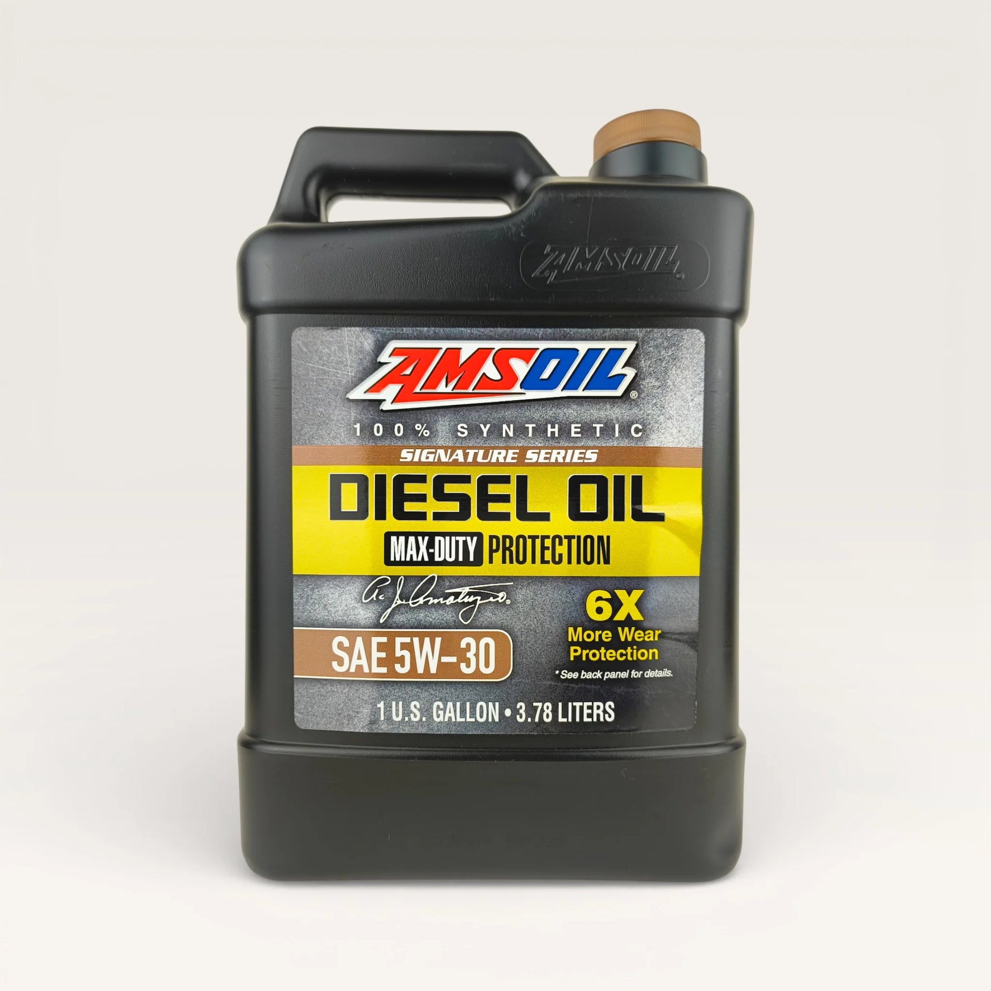 amsoil 5w30 signature series max-duty protection 3.78-litre diesel engine oil front side 