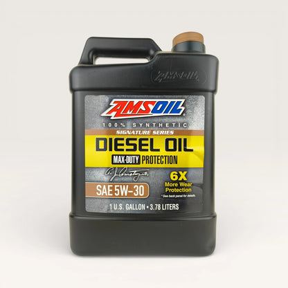 amsoil 5w30 signature series max-duty protection 3.78-litre diesel engine oil front side 