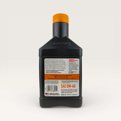 amsoil 0w40 signature series synthetic 946-millilitre engine oil back side 