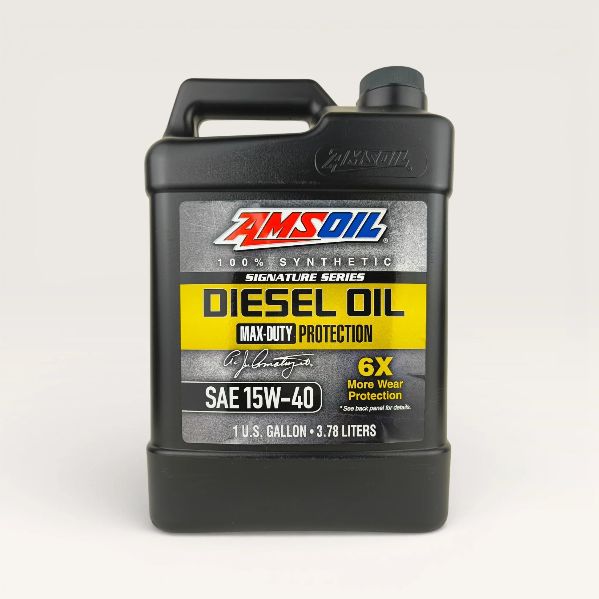 amsoil 15w40 signature series diesel 3.78-litre engine oil front side