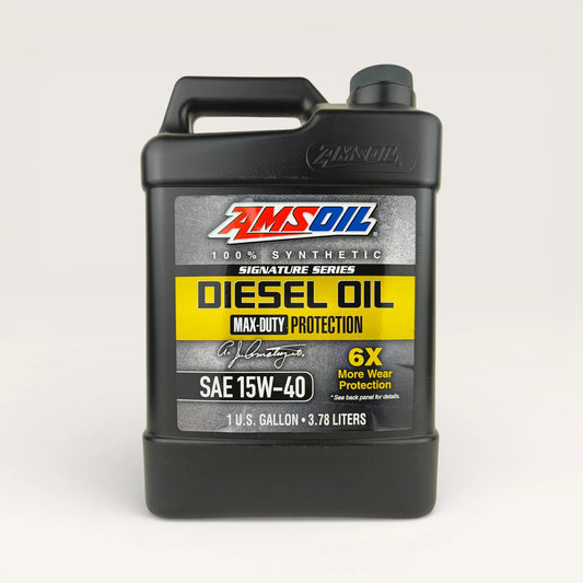 amsoil 15w40 signature series diesel 3.78-litre engine oil front side
