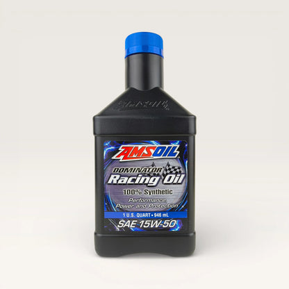amsoil dominator 15w50 946-millilitre racing engine oil front side