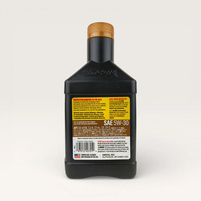 amsoil diesel 5w30 max-duty protection 946-millilitre engine oil back side 