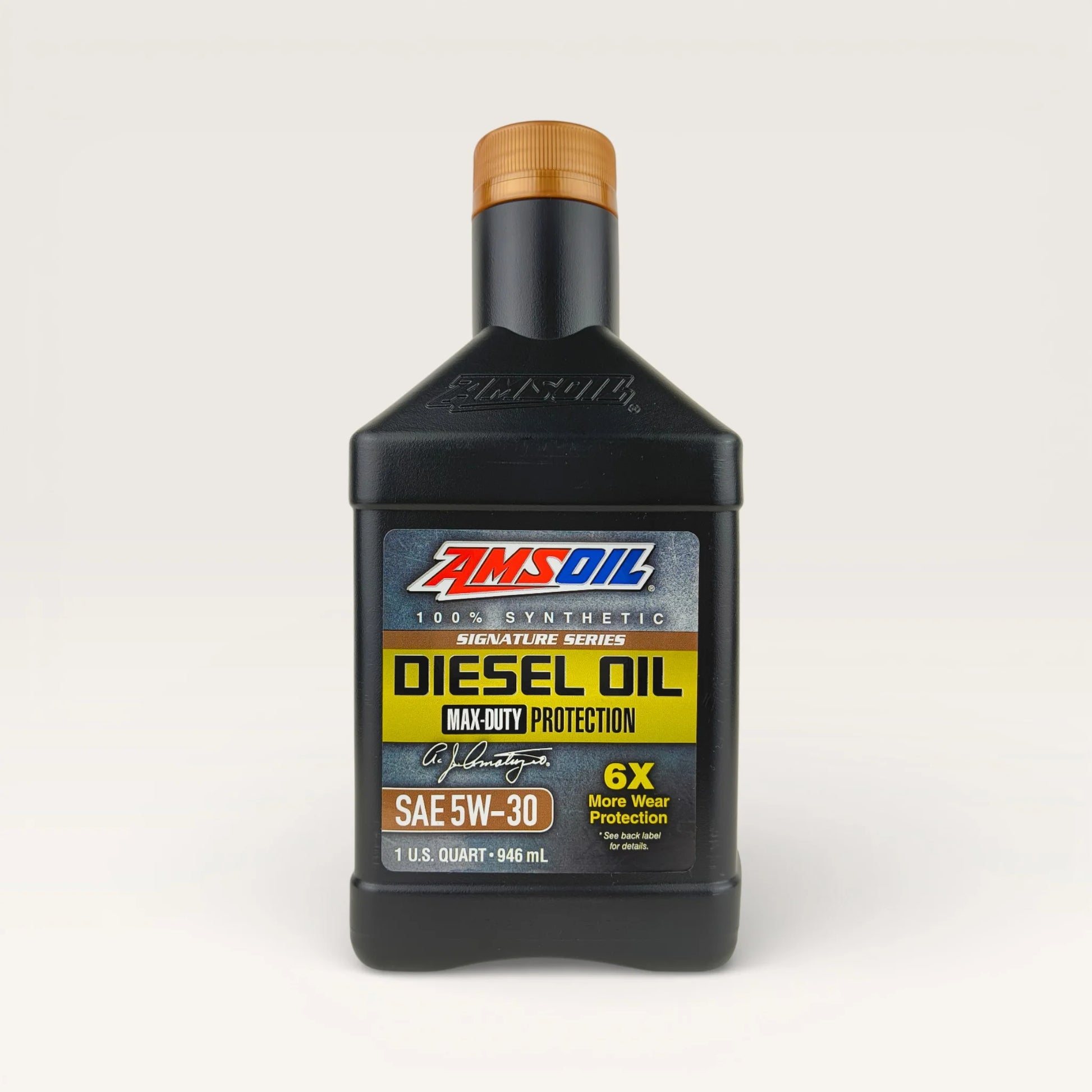 amsoil diesel 5w30 max-duty protection 946-millilitre engine oil front side 