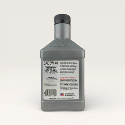 amsoil 5w40 european fs 946-millilitre engine oil back side