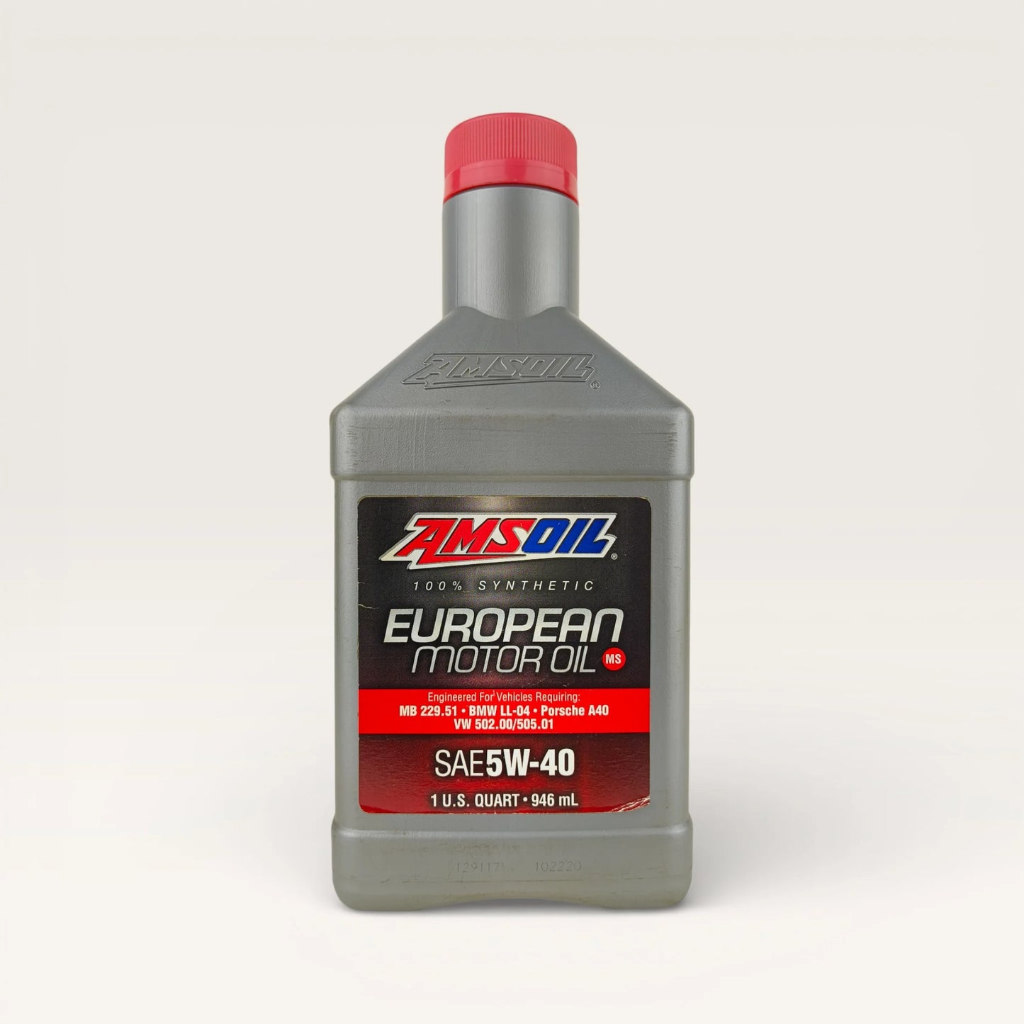 amsoil 5w40 european ms 946-millilitre engine oil front side
