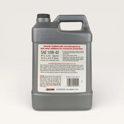 amsoil 10w40 100% synthetic premium protection engine oil 3.784-litre back side