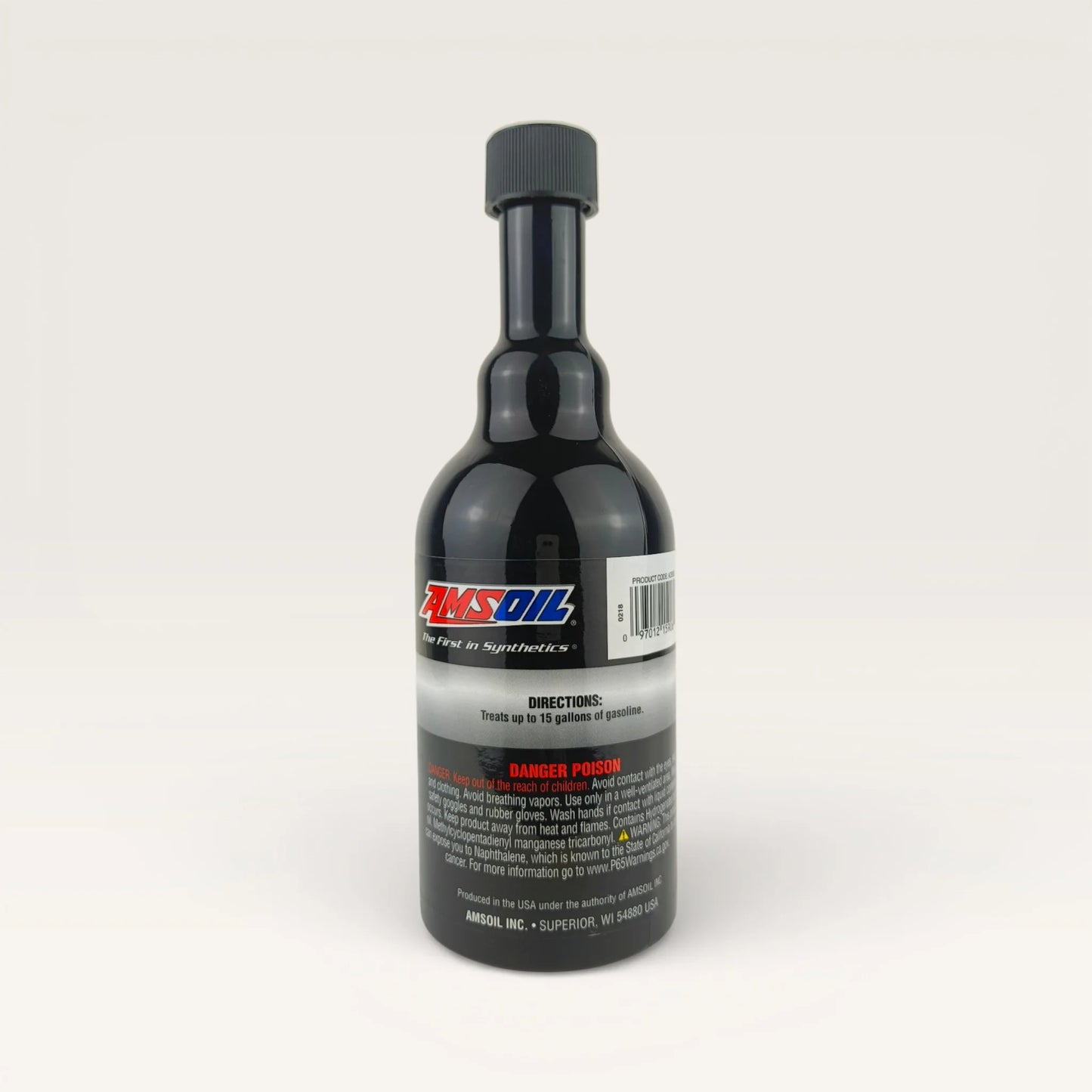 amsoil dominator octane boost additive 354-millilitre back side