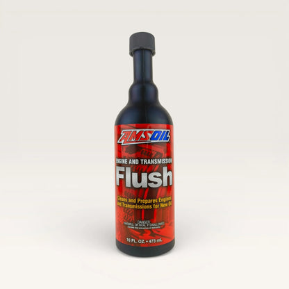 amsoil engine & transmission flush additive liquid bottle 473-millilitre front side