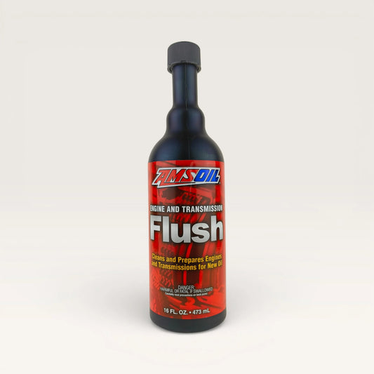 amsoil engine & transmission flush additive liquid bottle 473-millilitre front side