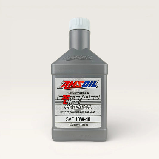 amsoil 10w40 extended life engine oil 946-millilitre front side