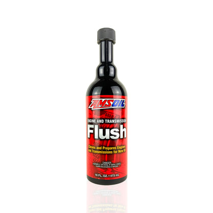 amsoil engine & transmission flush additive liquid bottle 473-millilitre front side