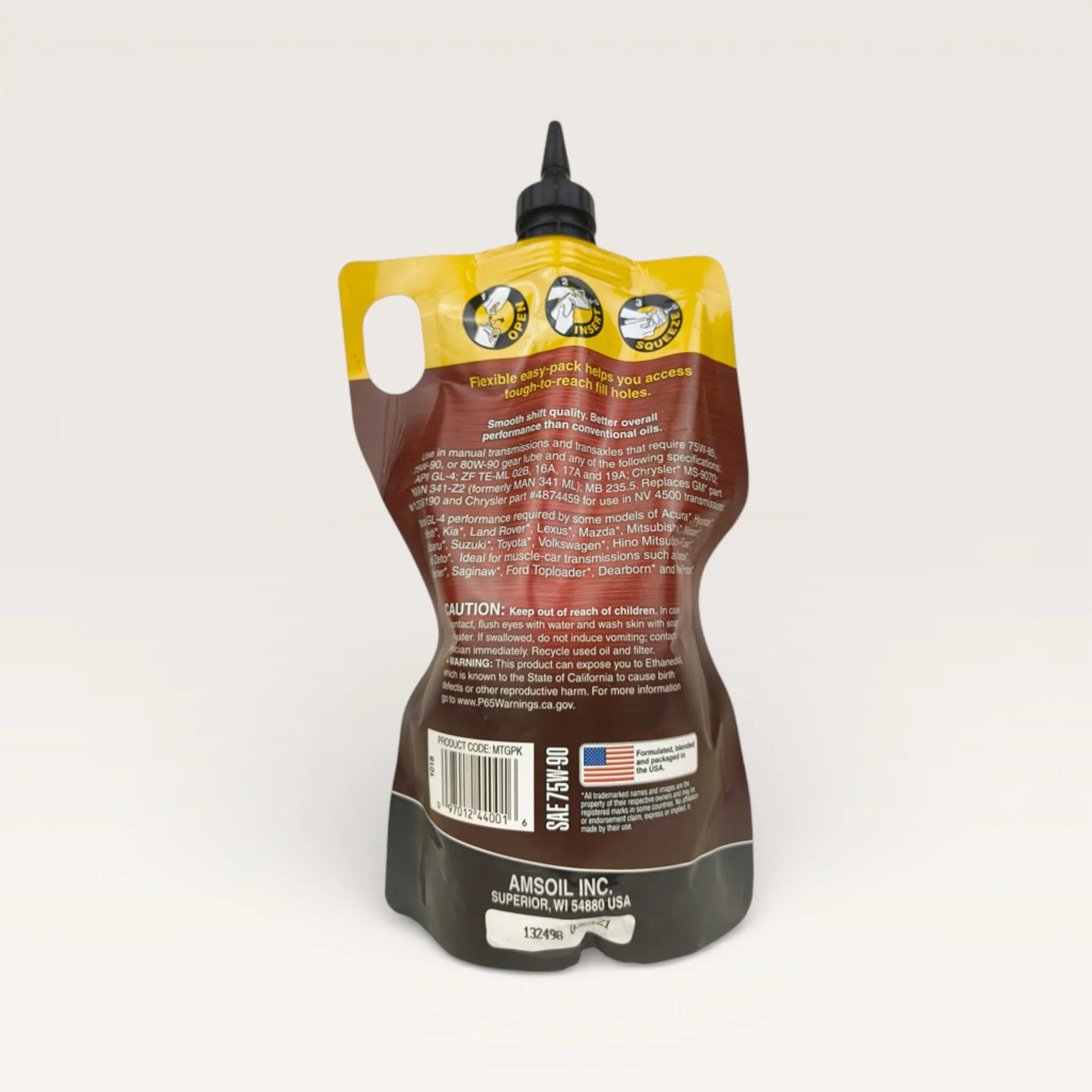 amsoil manual and transaxle gear lube 946-millilitre transmission fluid back side