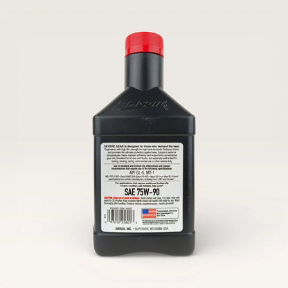 Amsoil Severe Gear SAE 75w90 100% Synthetic Gear Lube 946-millilitre back side