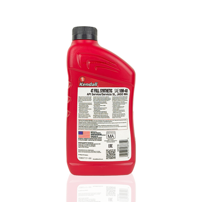 kendall 4t 10w40 1l motorcycle engine oil back side 