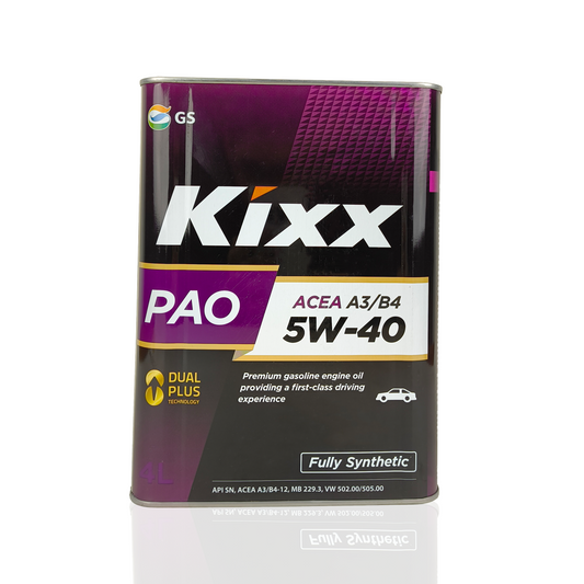 kixx pao 5w40 acea a3/b4 4-litre engine oil front side 