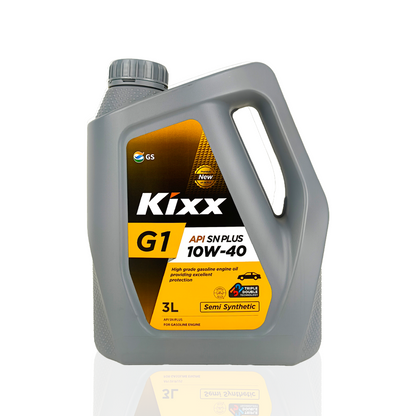 kixx g1 10w40 api sn plus 3-litre engine oil front side  