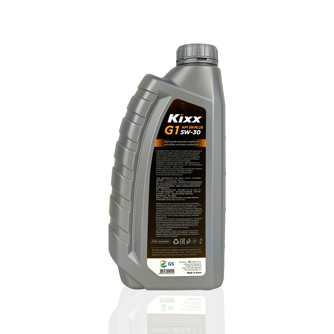 kixx g1 5w30 api sn plus 1-litre engine oil back side